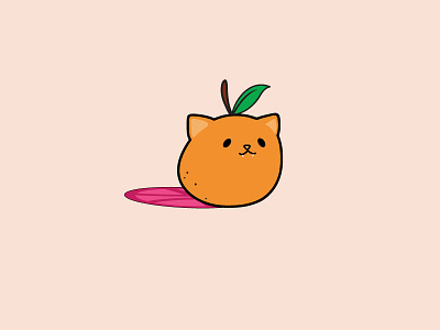 The Adorangeble Cat. adorable cat cute cynthia dribbble fruit illustration invite orange thank you