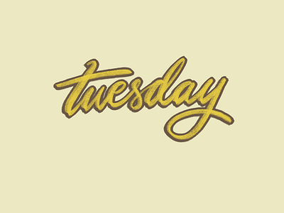 Tuesday. illustration lettering procreate tuesday type typography weekday yellow