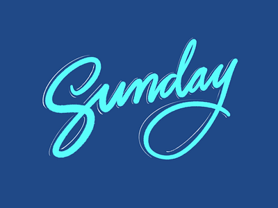 Sunday blue calligraphy design illustration lettering procreate sunday type typography