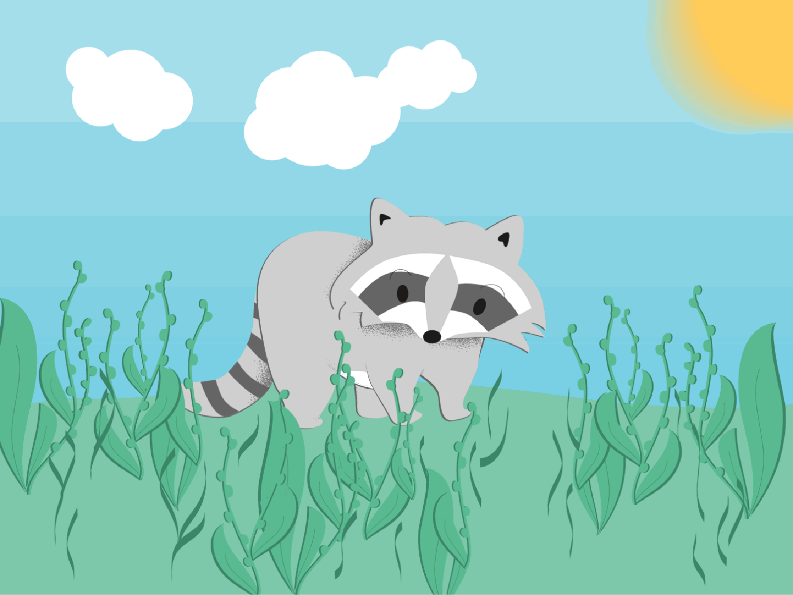 Hidden raccoon... animation animation 2d animation after effects argentina cute design gif illustration ilustration racoon vector