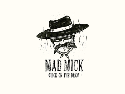 MAD MICK bandit cowboy graphic design illustration rough lines texture typography