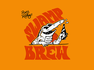 82083c75282999 5d4076a435939 beer brew croc crocodile illustration lettering swamp typography