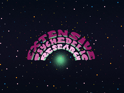 Extensive Psychedelic Research illustration lettering psychedelic texture typography