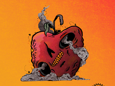 Bad Apple fruit illustration rotten apple texture yummy time