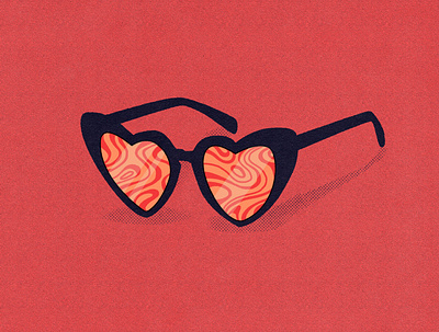 Love Hearts acid design glasses graphic design illustration texture trippy