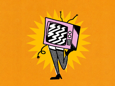 TV Time handdrawn illustration television texture