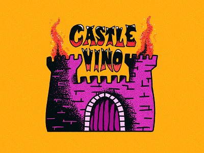 Castle Vino graphic design gritty handdrawn illustration lettering logo texture typography vino wine