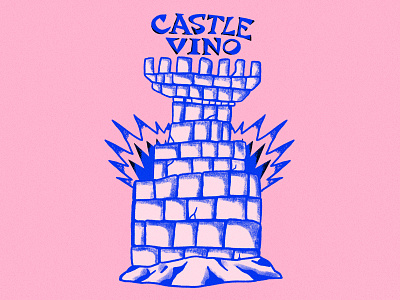 Castle Vino branding castle design graphic design handdrawn illustration lettering logo texture typography vino wine