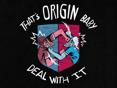 That's Origin Baby, Deal With It australia design football graphic design illustration lettering nrl nsw stateoforigin texture typography