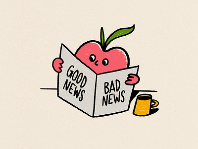 Good News, Bad News apple design good news graphic design illustration news procreate typography