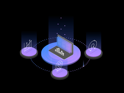 Isometric illustration for IBM illustration isometric illustration vector