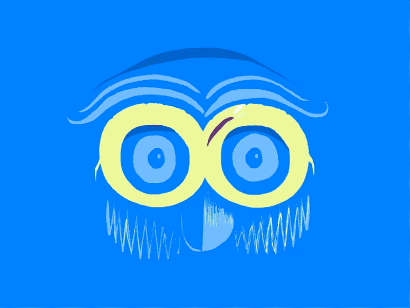 Trippin' Owl animation blue cel circle drugs frame by frame handdrawn infinity mograph motion design owl yellow