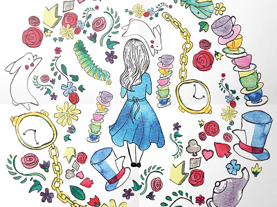 Alice design illustration logo