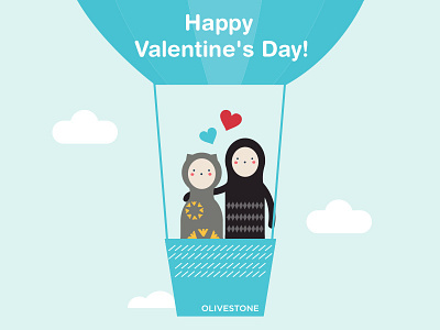 Happy Valentine's day! character cute day happy healing heart illustration love lovely skyblue valentine