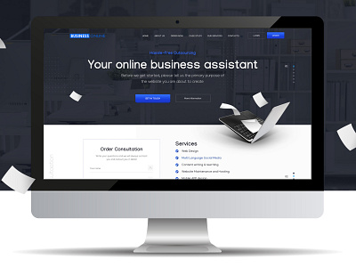 Business Website Design _ Desktop blue blue and white business business logo business site business site design desctop design interface landing minimalism trend trend 2020 trend design ui design ux design webdesign webdesign site website