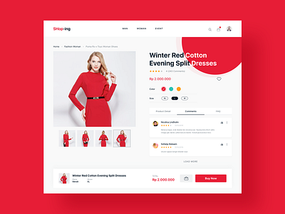 E-Commerce - Product Detail detail e commerce exploration fashion product red shopping ui deisgn web design
