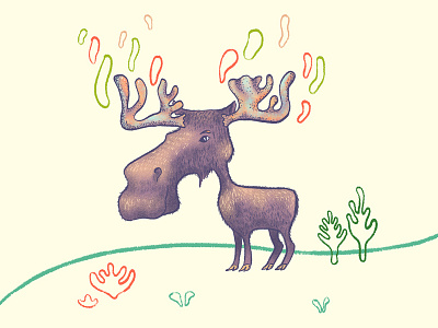 Moose character character design forest forest animals forest logo illustration moose