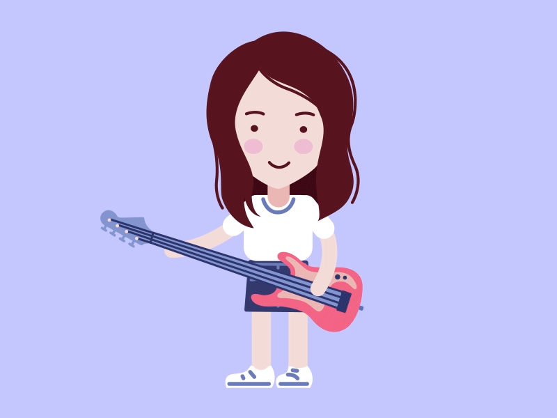 Bass guitar girl animation bass bass guitar bassist guitar guitar girl