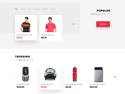 Trendz - E-commerce Website design ecommerce grid interface layout online product shop shopping trendz website