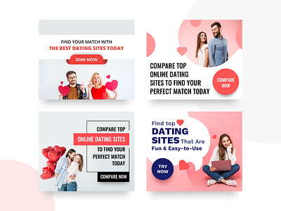 Banner Ads ad design ads banner banner ad clean design dating design desktop love minimal mobile online