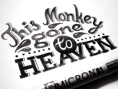 This Monkey ink lettering pixies sketch t shirt