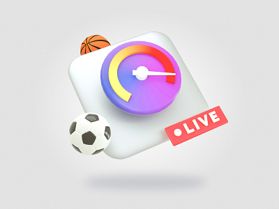 Streaming 3d Icon 3d c4d icon illustraion live octane streaming web