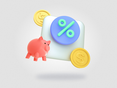 Money 3d Icon c4d icon illustration money octane