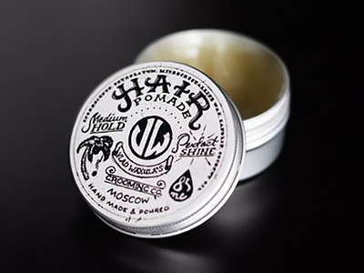 Vlad Waxula's Hair Pomade grooming hair hand label lettering made packaging pomade poured vlad wax waxula