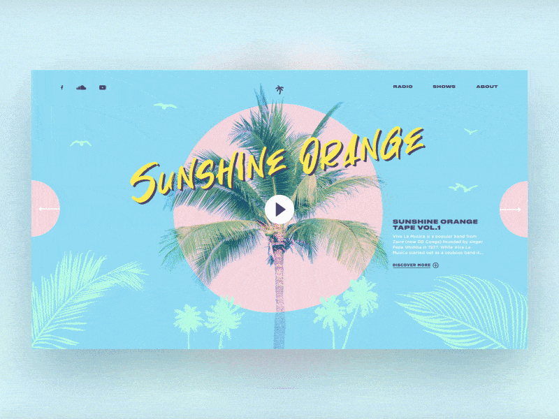 Sunshine Orange Radio Concept animation motion orange radio sunshine ui uiux ux web