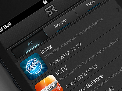 Stanfy Releases App application black blue glow interface ios iphone ui