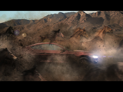 #mustang automotive cinema desert design ford horses manipulation motion mustang photography photoshop