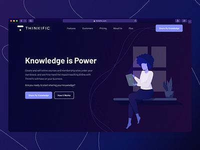 Knowledge is Power concept graphic illustration ui web design