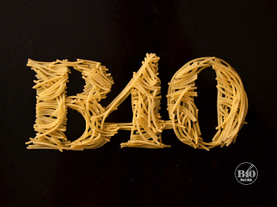 B40 - logo made from pasta fun logo logotype pasta restaurant typography wok