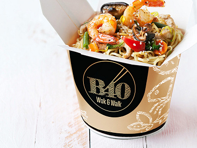 B40 - box box branding package pasta typography wok