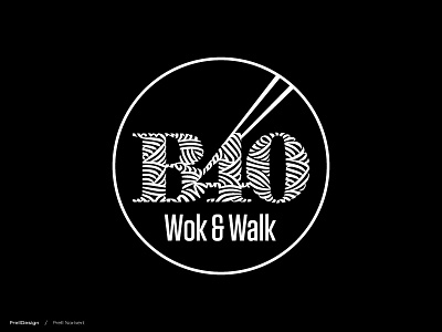 B40 wok and walk logo logotype pasta restaurant typography wok