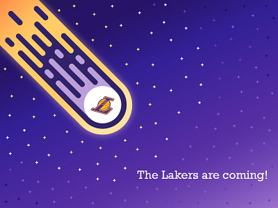 Lakers basketball comet galaxy gold gradient lakers los angeles purple vector
