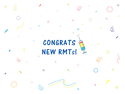 Congrats new RMT's! celebration congratulations illustration injection medical technologist microscope party philippines rmt
