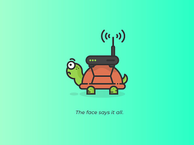 Turtle Internet connection design gradient graphic illustration internet slow turtle