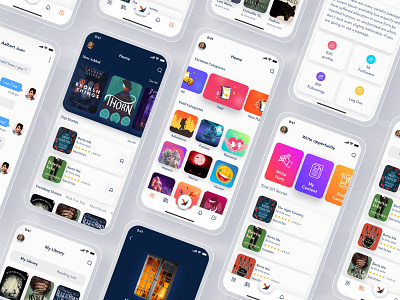 e-Book App animation app app design category clean dashboard ui design ebook ebook design ebook layout home screen ios ios app minimal minimalist product product design prototype ui ux