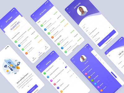 iOS Mobile Application - Crypto Wallet activity feed agency animation app menu chart crypto crypto wallet dashboard ui ios ios app design landing page minimal mobile ui design profile page ui ui kit