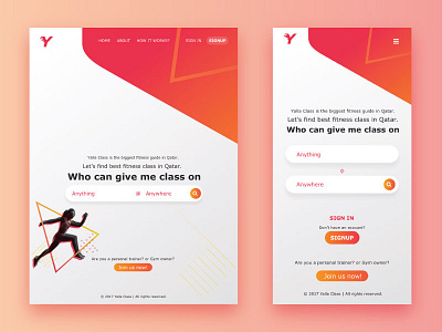 YallaClass Responsive UI Design creative fitness guide home interface design responsive responsive design ui user interface user interface design ux visual web design