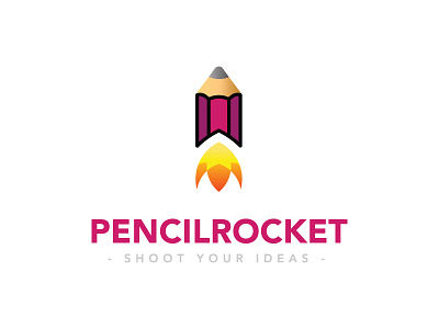 Pencil Rocket brand identity branding color concept creative design icon logo logo design pencil shapes