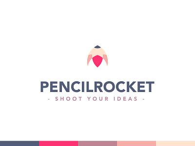 Pencil Rocket 2 brand identity branding colourful creative design icon ideas logo logo design pencil rocket shapes