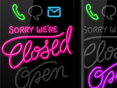 FoNeon brigh calligraphy closed color colour neon phone sms type typography ui