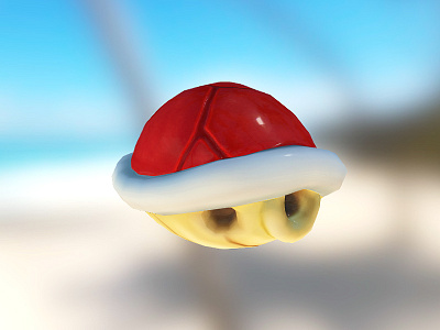 Mario Kart - Shell 3d kart lowpoly mario model red shell zbrush