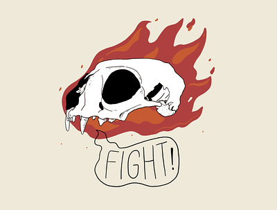 Fight design illustration typography