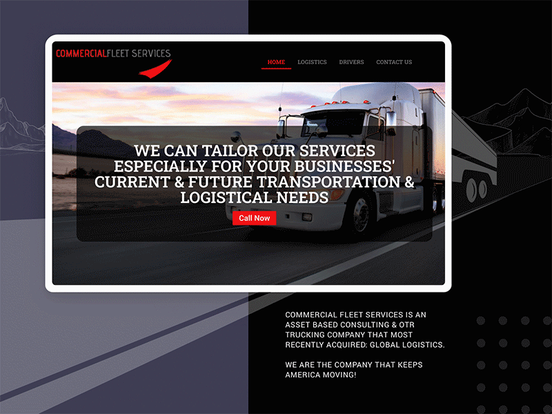 Commercialfleet Web design brand identity clean design company branding ecommerce design network redapple web webdesign website website design wordpress