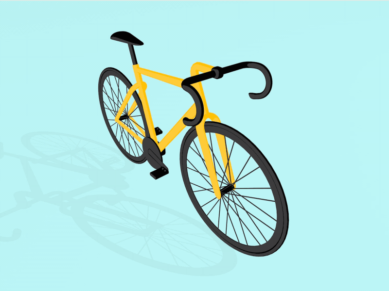 Bike C4D Study 3d bicycle bike c4d flat gif modeling motion project road shadow summer