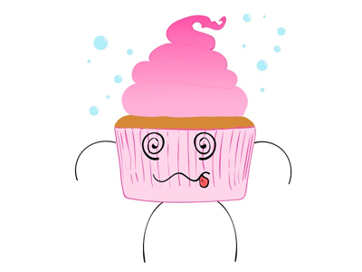 Sweet Shots Cupcake Character cartoon character cupcake design illustration logo pink