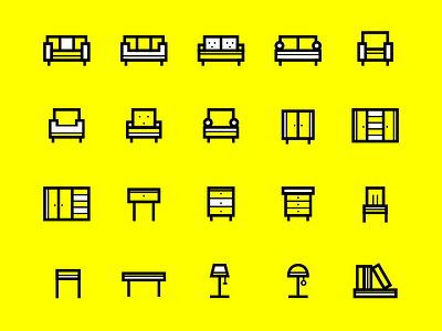 Icons set. Furniture